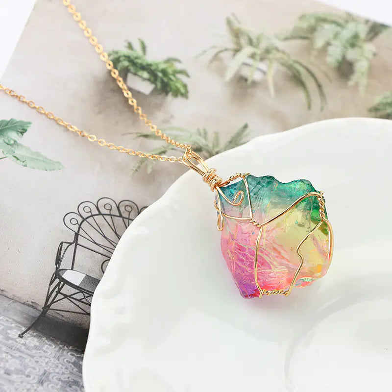 Natural Colorful Crystal Pendant