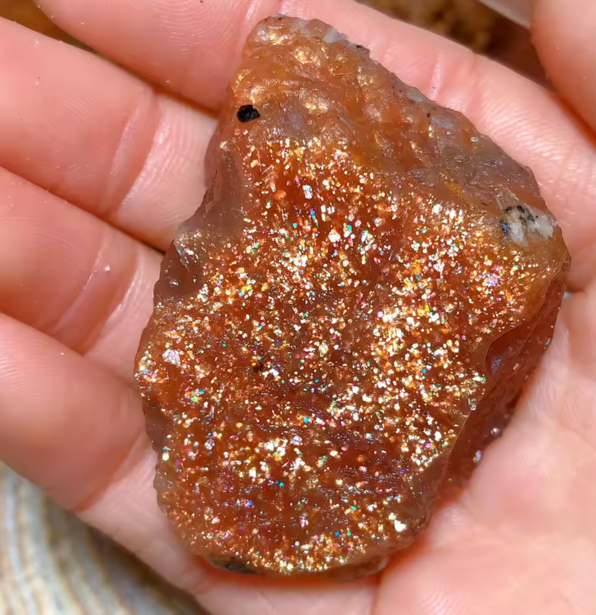 Raw Rainbow Sunstone