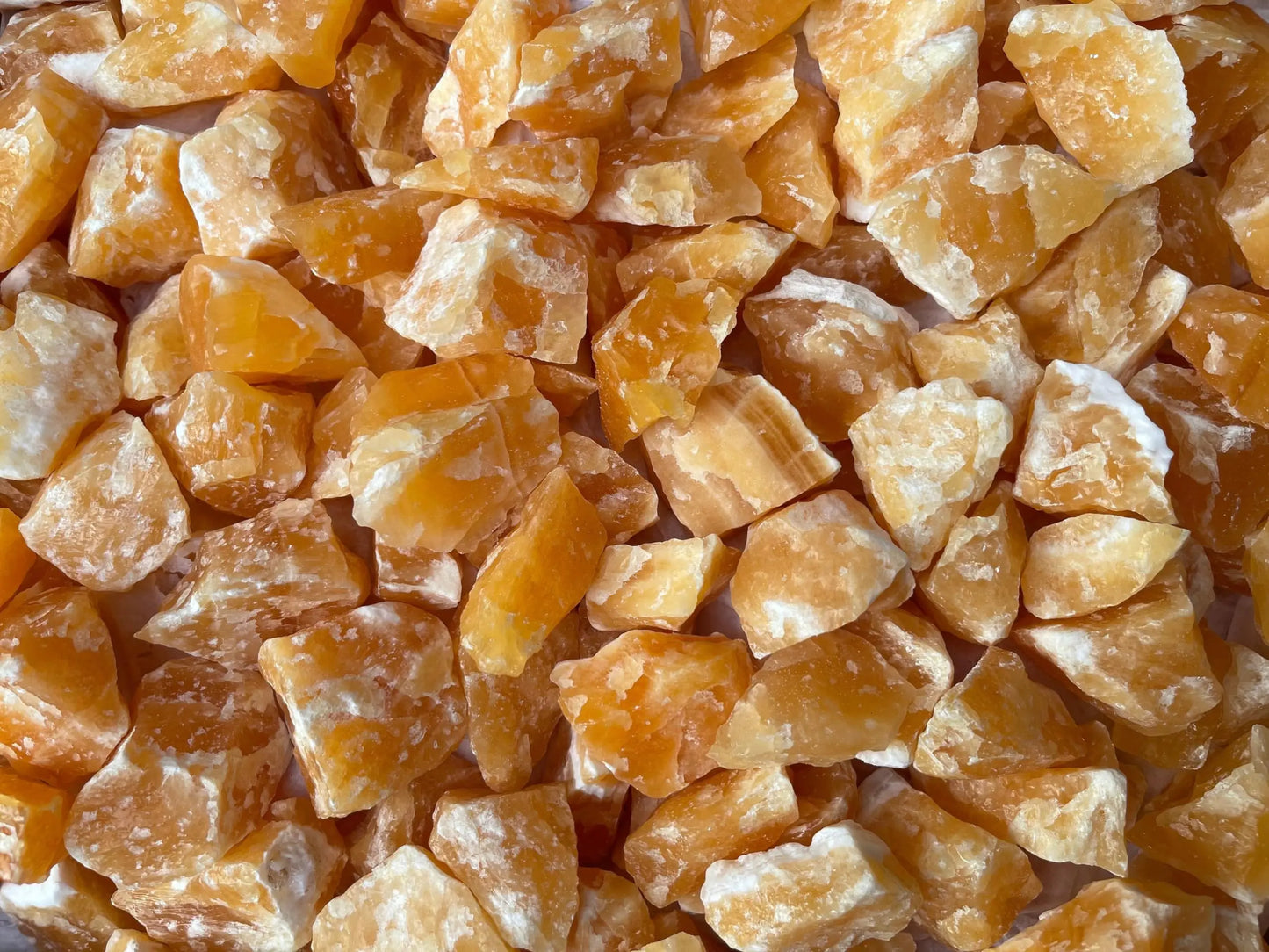Orange Calcite Rough Natural Stones