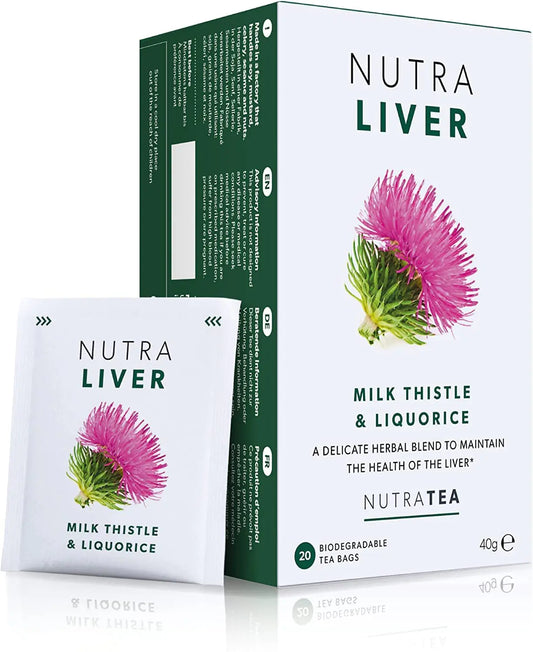Detox Tea for Liver Cleansing With Milk Thistle Turmeric & Fennel - 20 Tea Bags