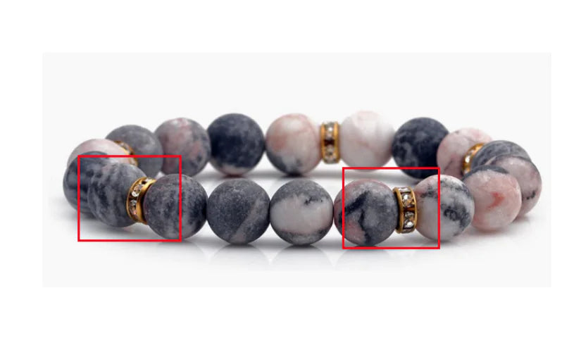 Unisex Lapis Lazuli and Black Agate Chiffon Bracelet