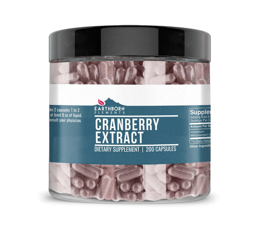 Earthborn Elements Cranberry Extract 200 Capsules Pure & Undiluted No Additives