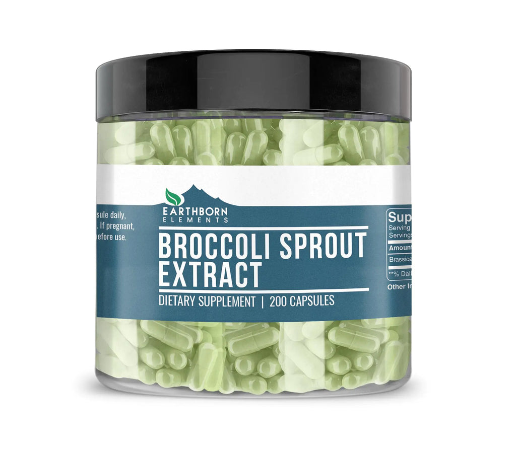 Earthborn Elements Broccoli Extract 200 Capsules Pure & Undiluted No Additives