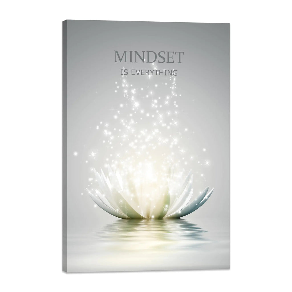 Lotus Flower Wall Art Canvas Mindset Motivational Quote