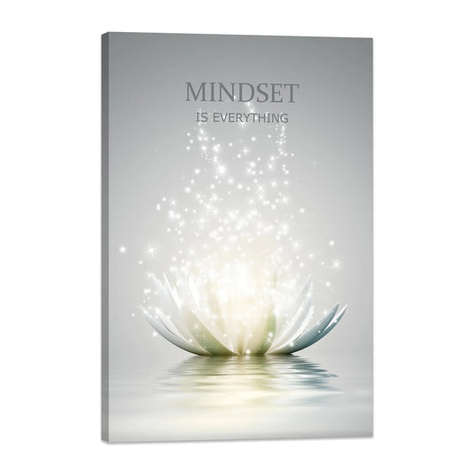Lotus Flower Wall Art Canvas Mindset Motivational Quote