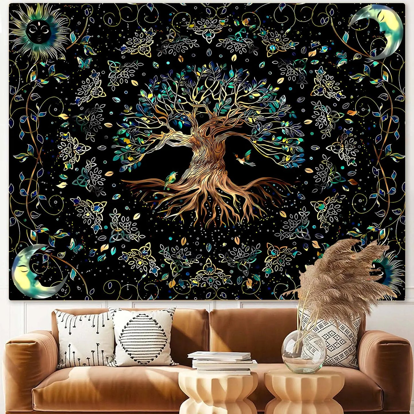 Moon Phase Tree of Life Tapestry