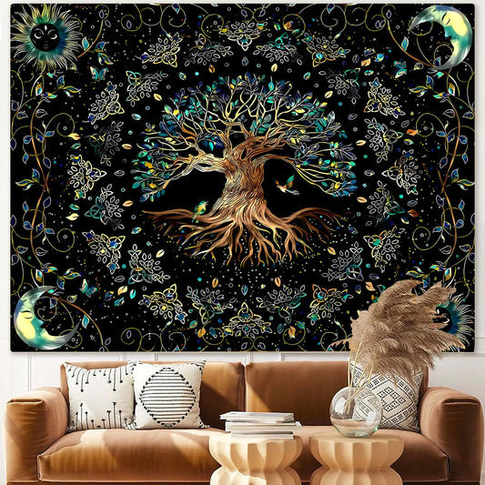 Moon Phase Tree of Life Tapestry