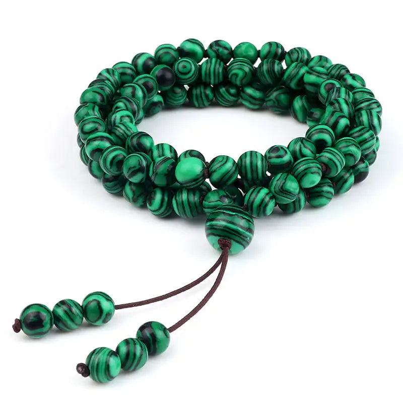 Malachite 108 Beaded Necklace