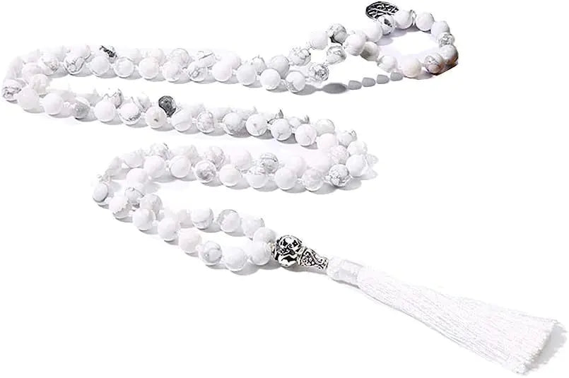 108 Bead Necklace with Semi-Precious Stones & Tassels