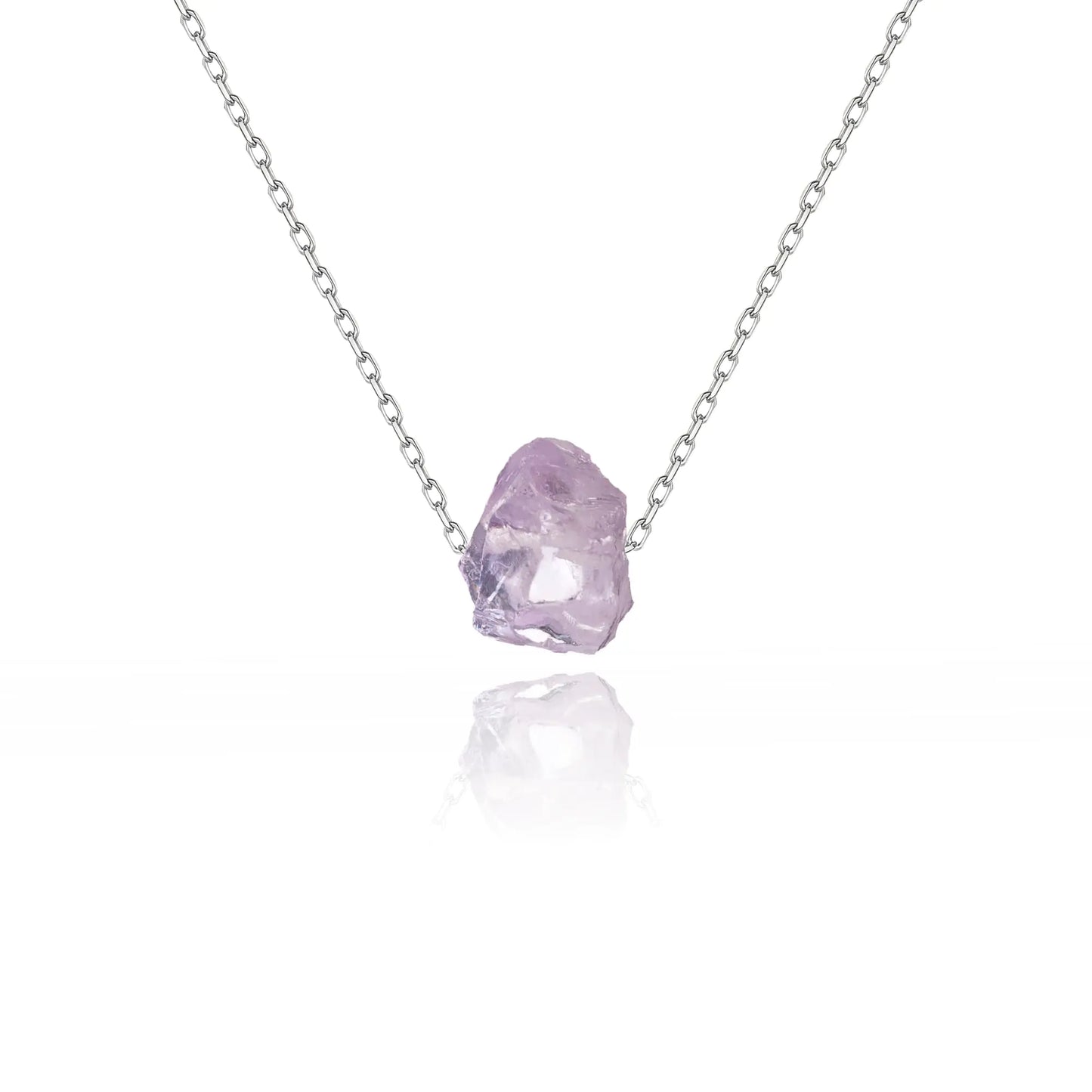 Amethyst Necklace - Spiritual Energy Healing - Raw Stone Necklace