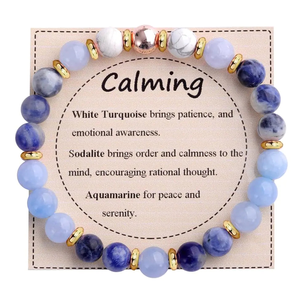 Healing Stone Bead Bracelet - for Calming Energies