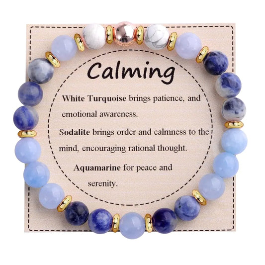 Healing Stone Bead Bracelet - for Calming Energies
