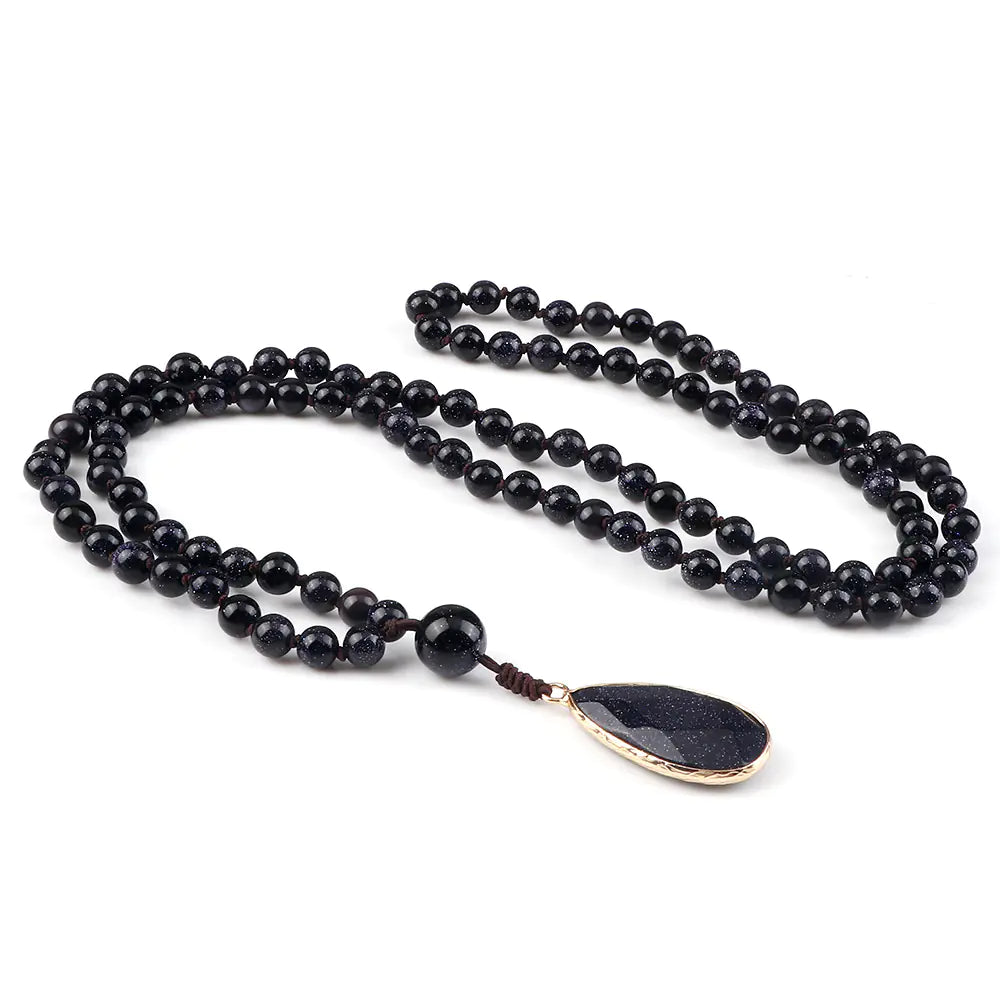 Amazon Water Drop Single Ear Stone Bead Necklace