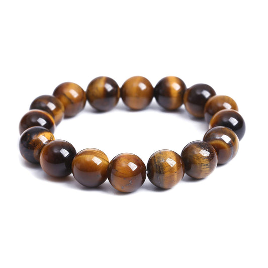 10mm Natural Tiger Eye Bracelet Yoga Single Ring Stlestring Bracelet Handmade Beaded Men&#039;s Tiger Eye Bracelet