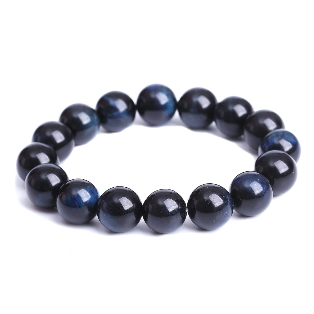 10mm Natural Tiger Eye Bracelet Yoga Single Ring Stlestring Bracelet Handmade Beaded Men's Tiger Eye Bracelet