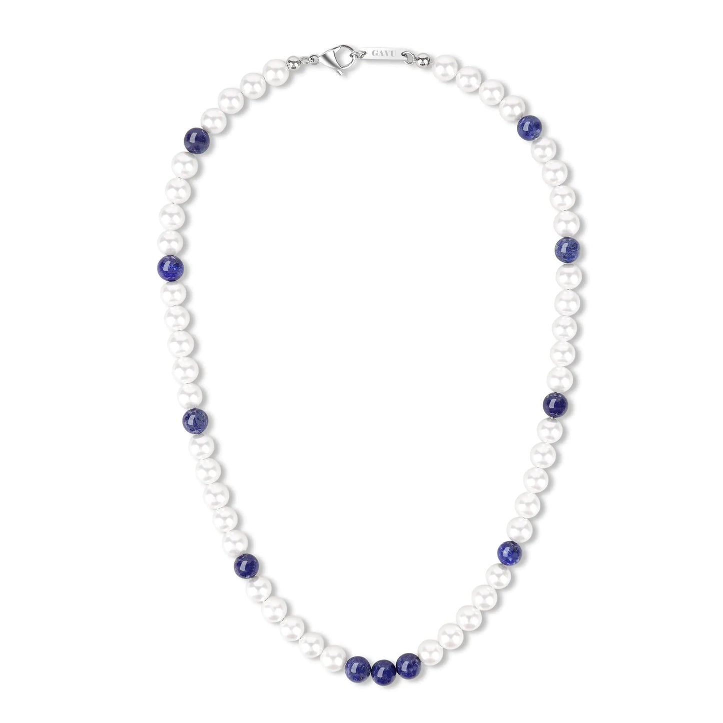 Pearl & Lapis Lazuli Necklace Crystal Beaded Necklace