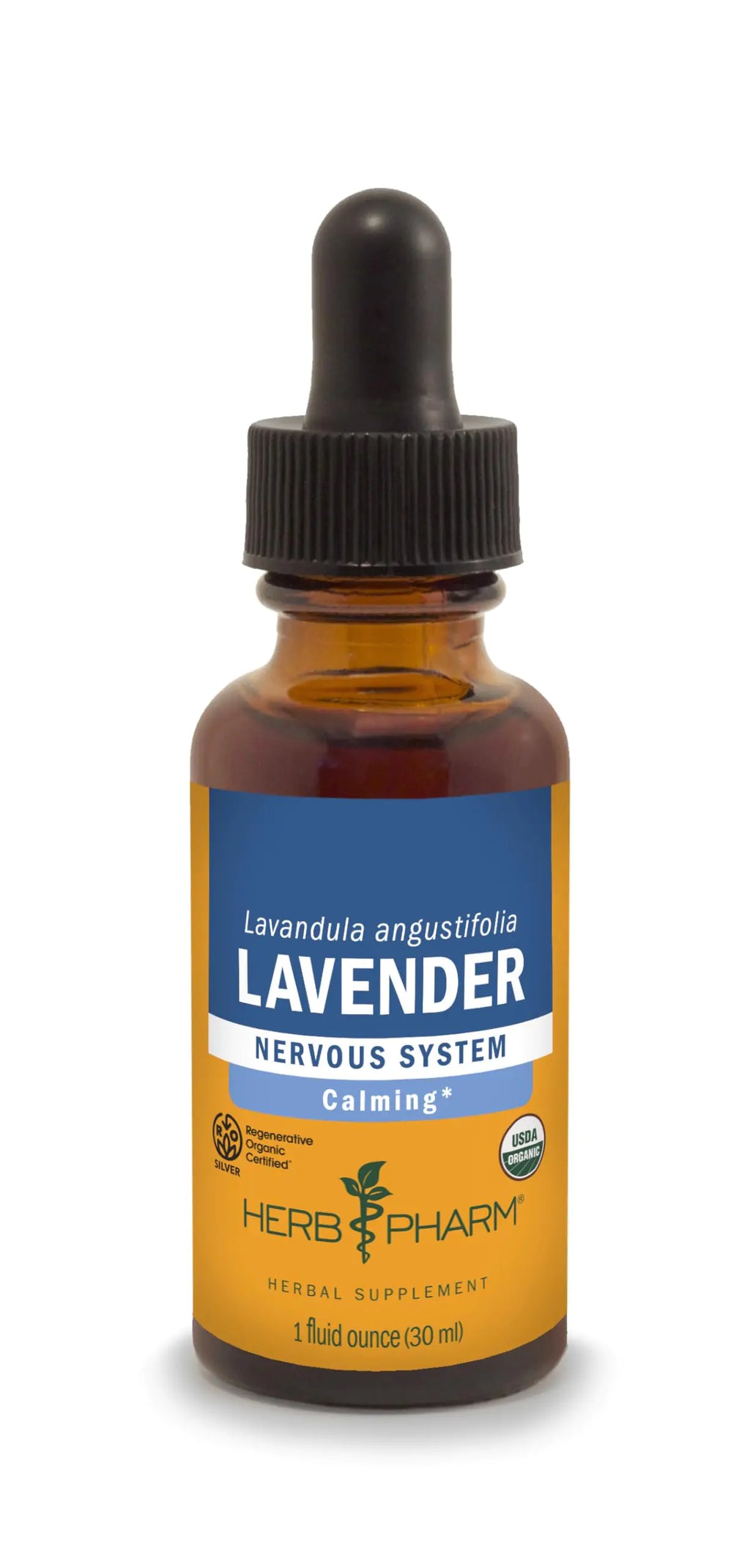 Herb Pharm Certified Organic Lavender Flower Liquid Extract for Calming Nervous System Support 1 Fl Oz