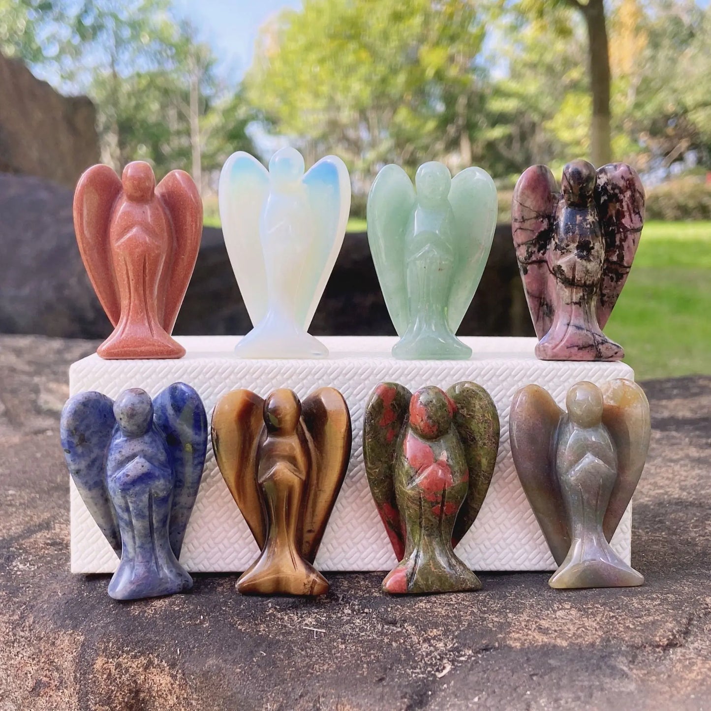 Natural Crystal Angel Rose Quartz Home Decor