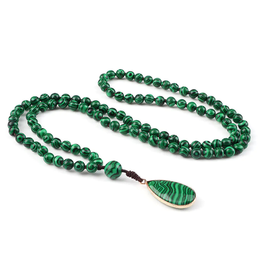 Amazon Water Drop Single Ear Stone Bead Necklace