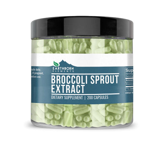 Earthborn Elements Broccoli Extract 200 Capsules Pure & Undiluted No Additives