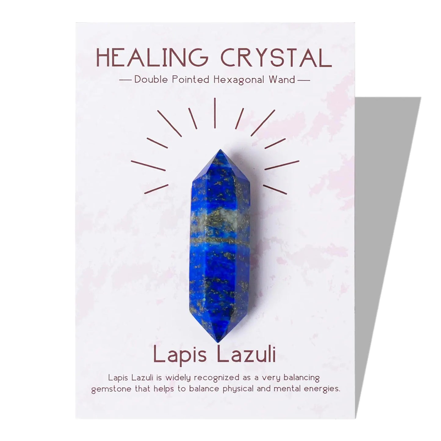 Runyangshi Natural Lapis Lazuli Crystal Stone Double Pointed Crystal Point 6 Faceted Chakra Reiki Healing Stone Crystal Gemstone Gift