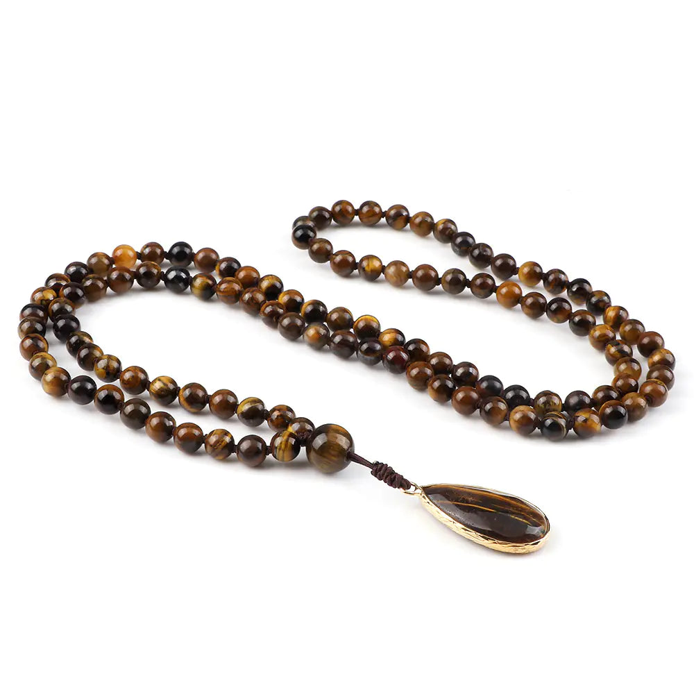 Amazon Water Drop Single Ear Stone Bead Necklace