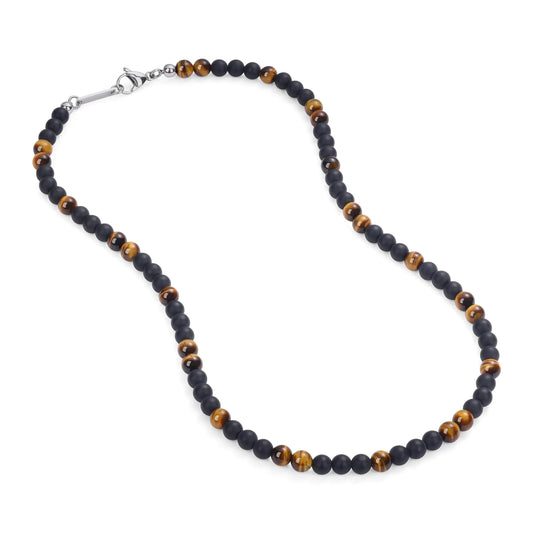 Tiger Eye Necklace Mens Black Necklace
