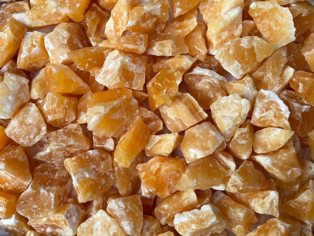 Orange Calcite Rough Natural Stones