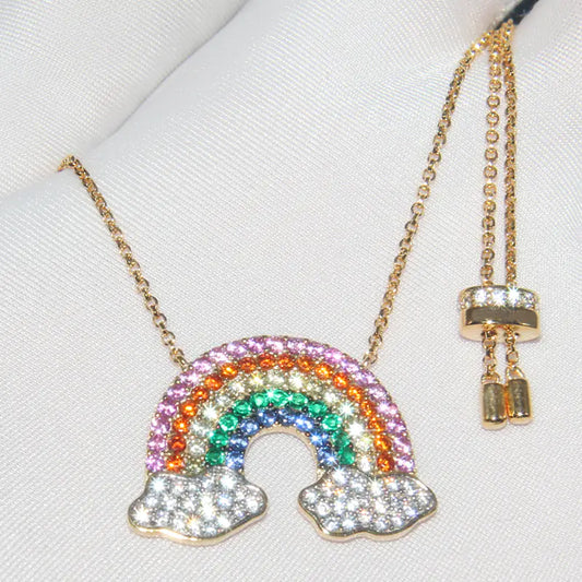 Rainbow Crystal Choker Necklace