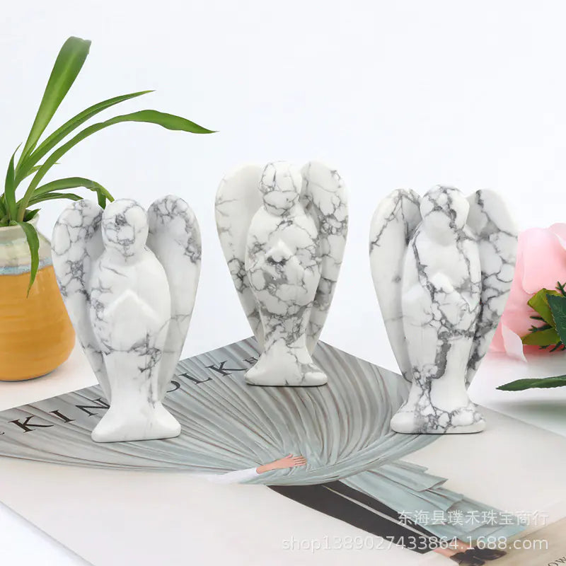 Natural Crystal Angel Rose Quartz Home Decor