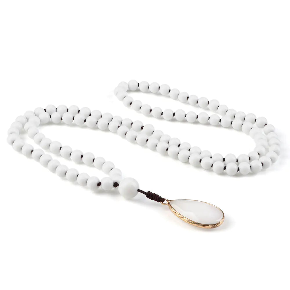 Amazon Water Drop Single Ear Stone Bead Necklace