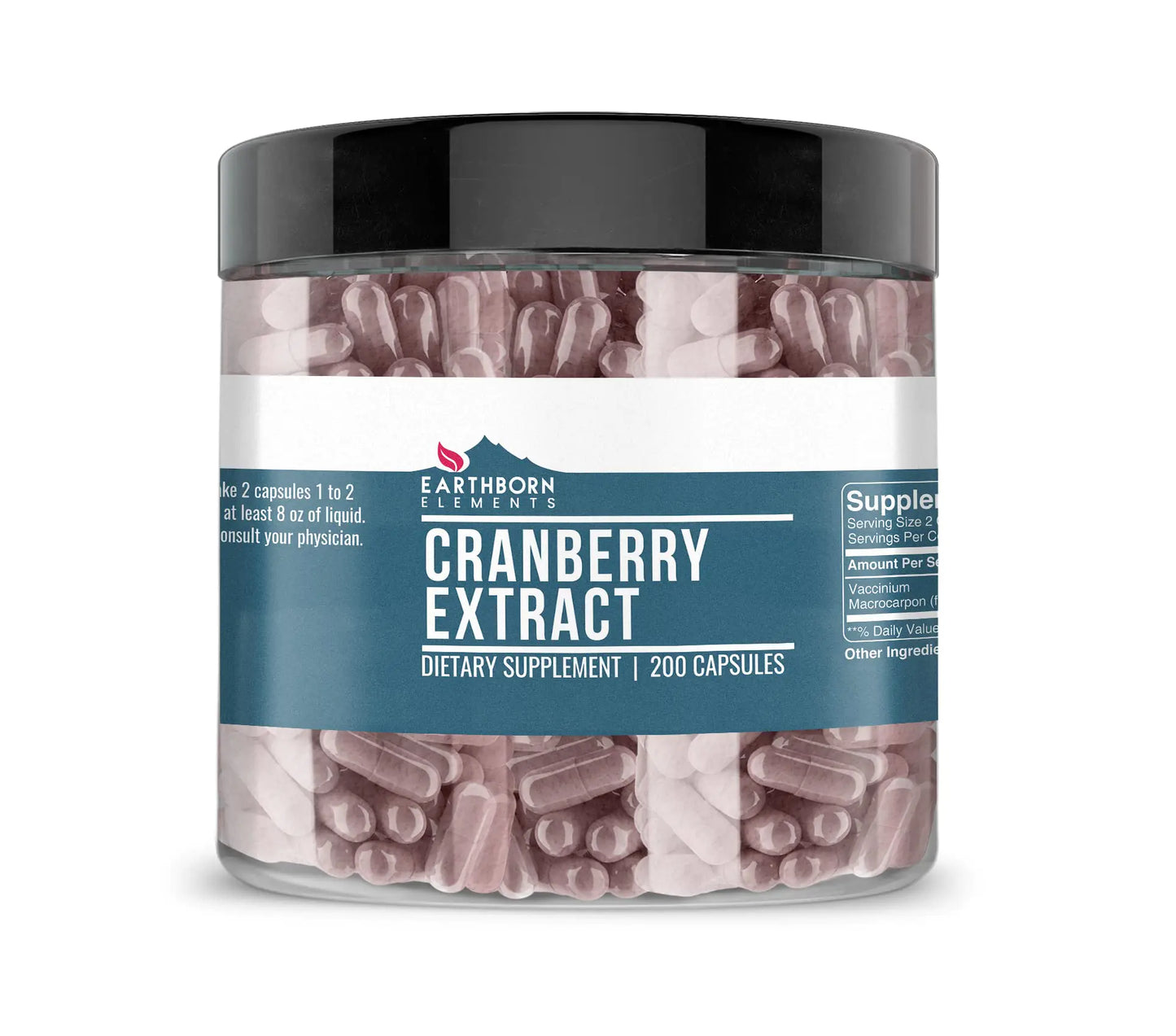 Earthborn Elements Cranberry Extract 200 Capsules Pure & Undiluted No Additives
