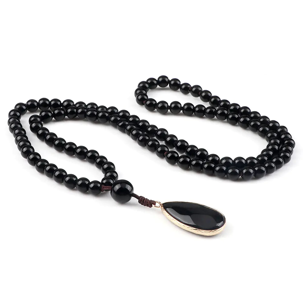 Amazon Water Drop Single Ear Stone Bead Necklace