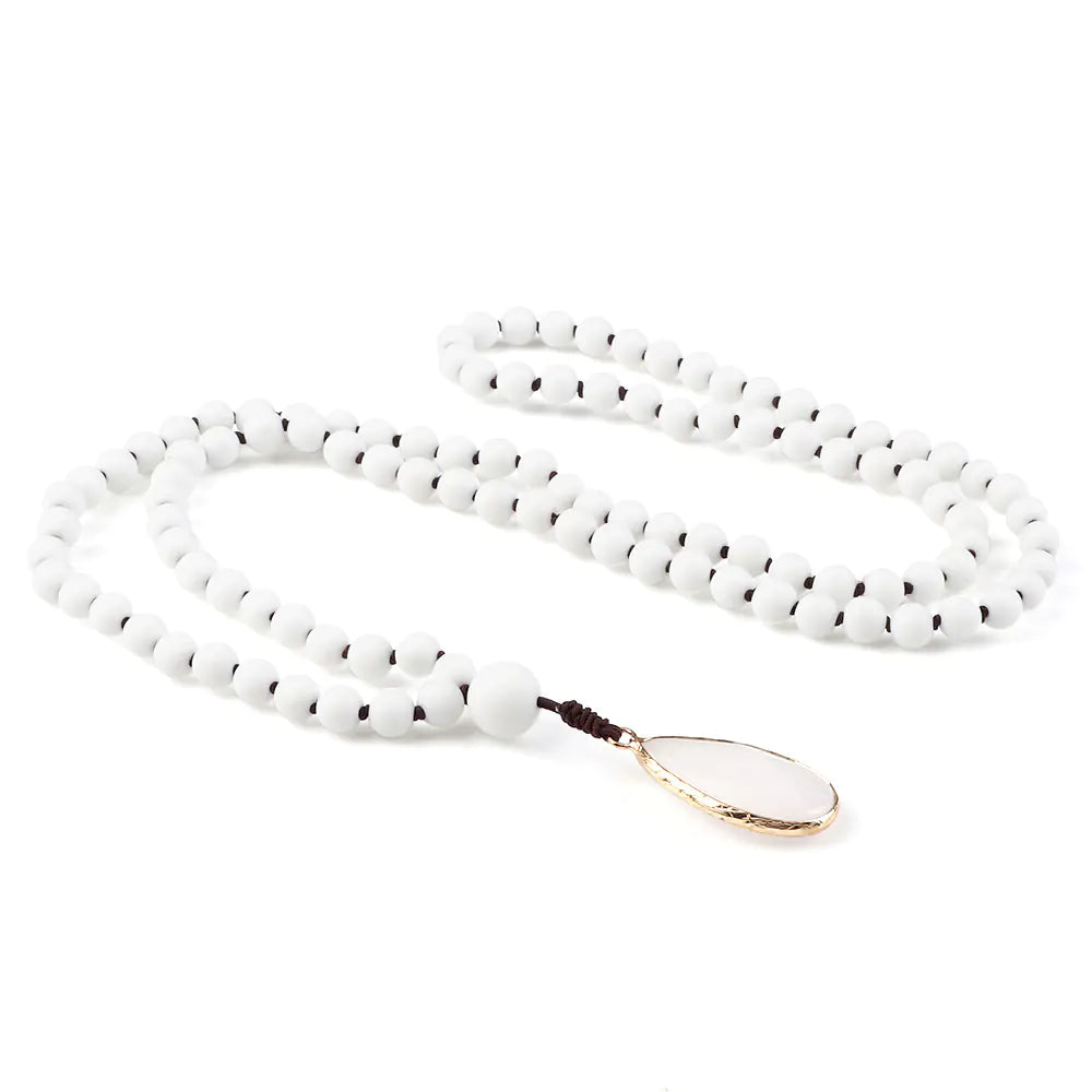 Amazon Water Drop Single Ear Stone Bead Necklace