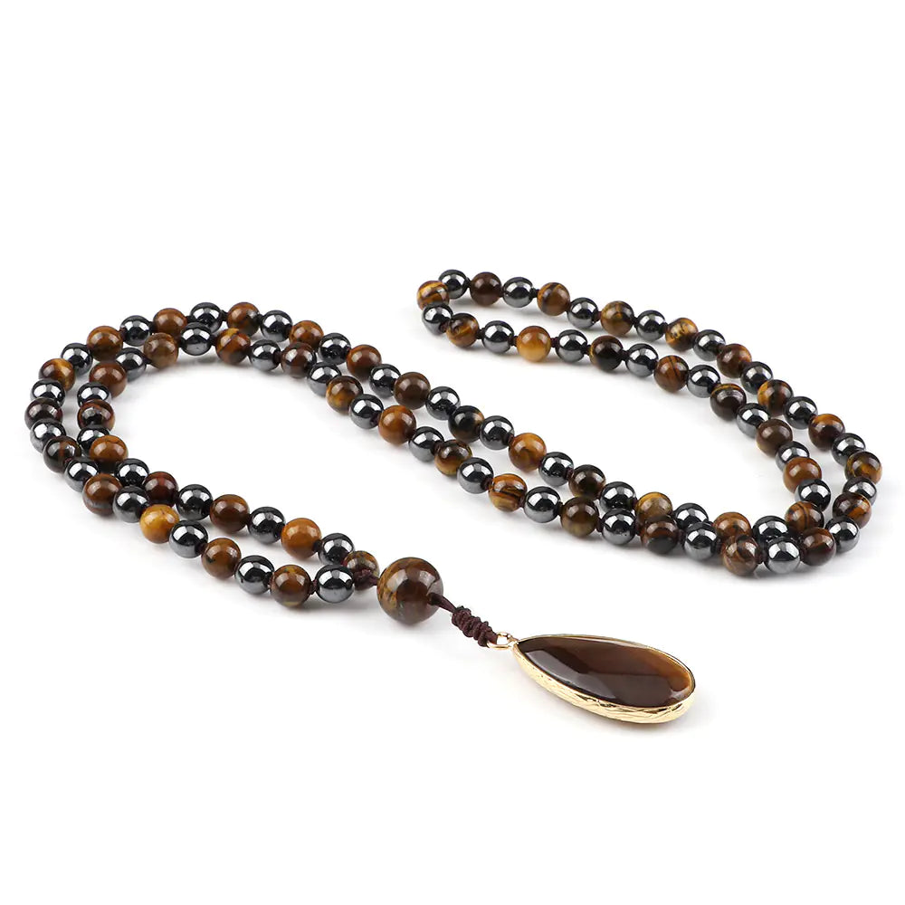 Amazon Water Drop Single Ear Stone Bead Necklace
