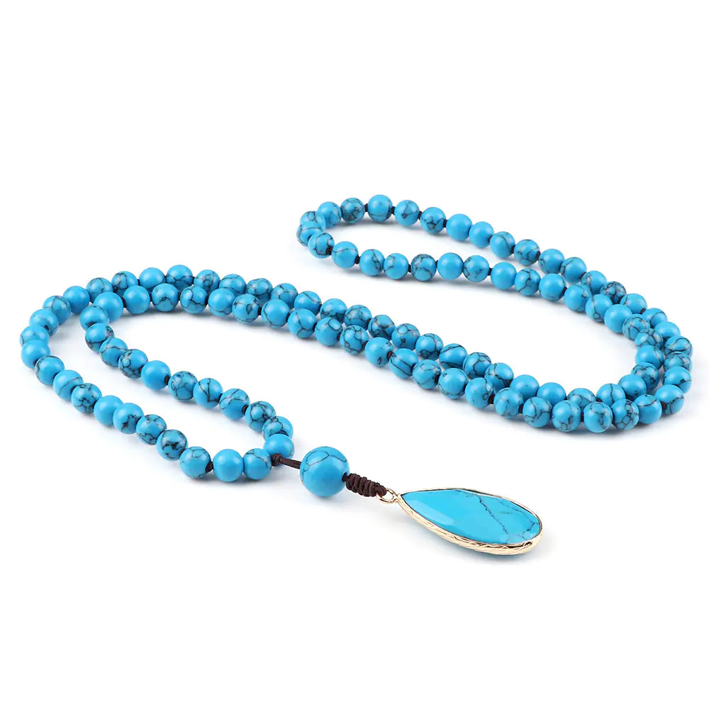 Amazon Water Drop Single Ear Stone Bead Necklace