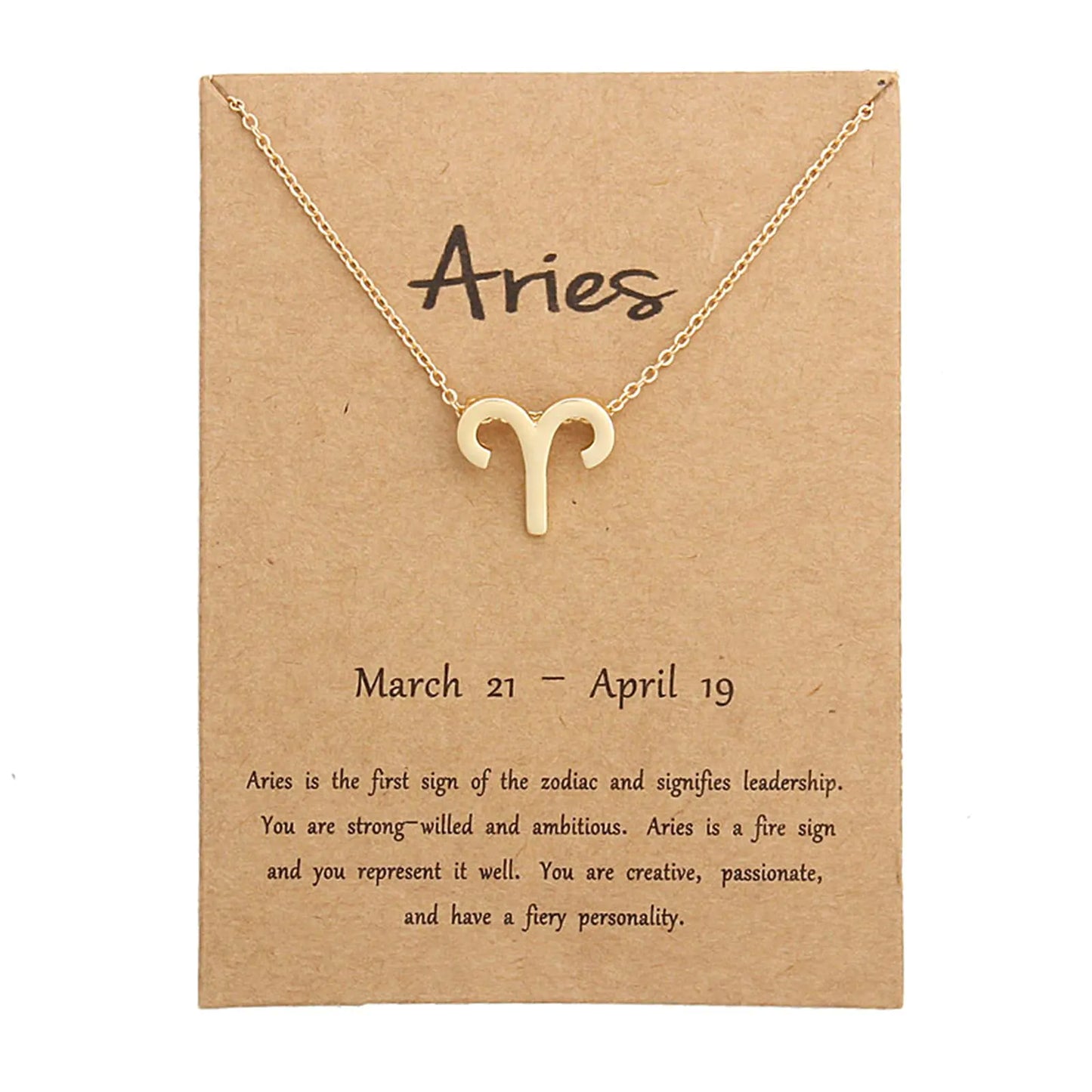Silver Plated Zodiac Necklace for Women Jewelry Horoscope Sign Constellation Pendant Astrology Birthday Gifts Leo Jewelry with White Message Card-Aries yellow