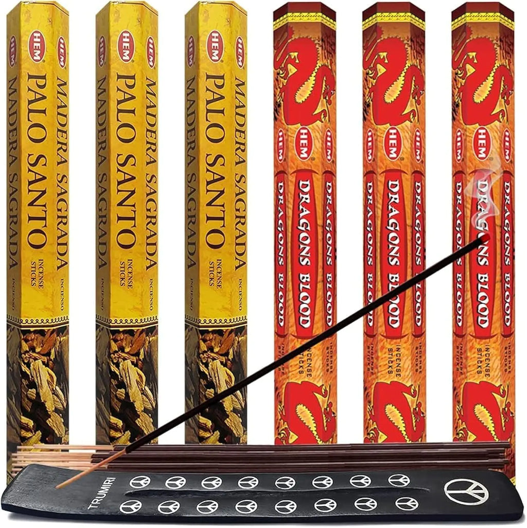 Palo Santo & Dragons Blood Incense Sticks & Holder Bundle