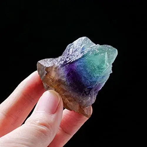 Apengshi 1pcs Colour Fluorite Raw Crystal
